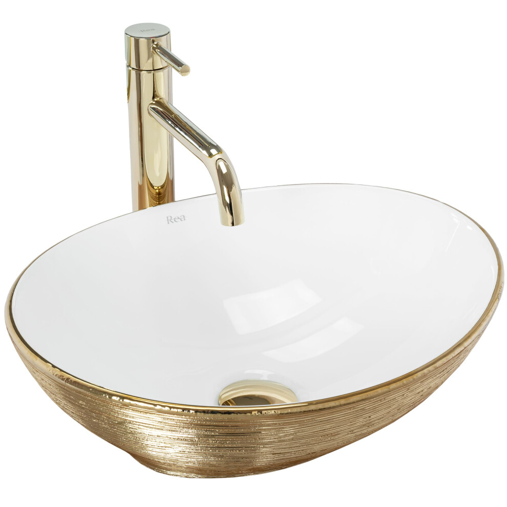 Countertop Washbasin Rea Sofia Brush Gold 5902557366613