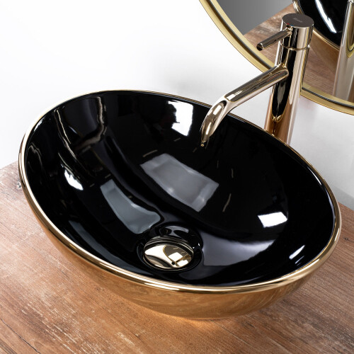 Countertop Washbasin Rea Sofia In Black Gold 2
