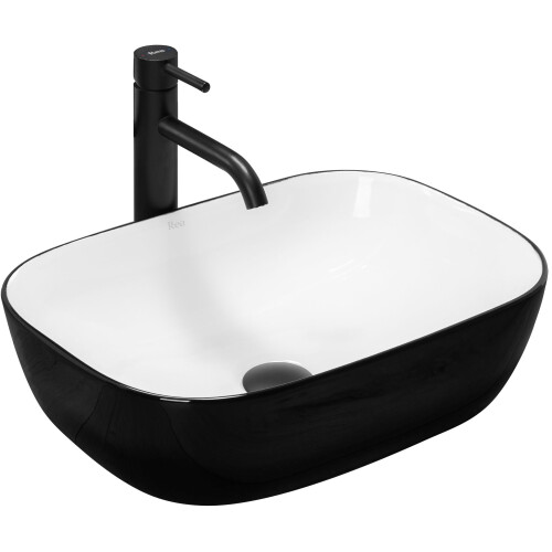 Countertop Basin Rea Belinda White Black