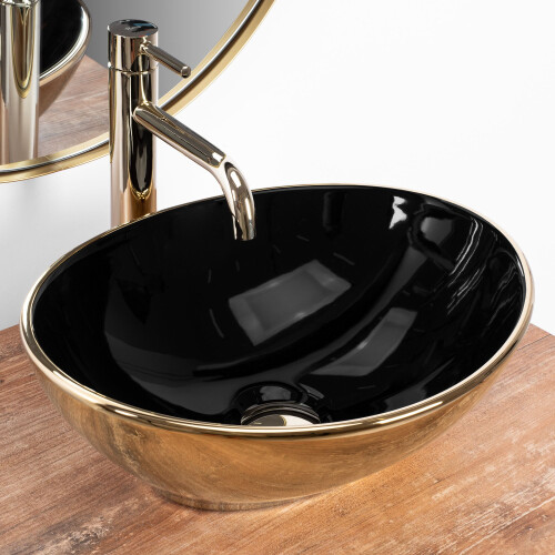 Countertop Washbasin Rea Sofia In Black Gold 1