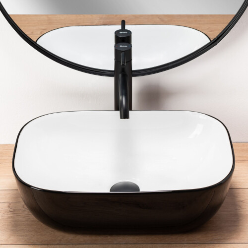 Countertop Basin Rea Belinda White Black 1