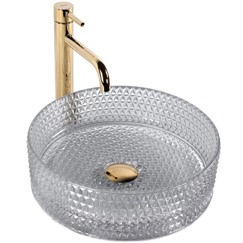 Countertop Washbasin Rea Cristal Light Grey