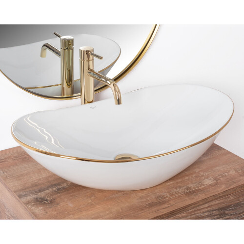 Countertop Washbasin Rea Royal Gold Edge 1