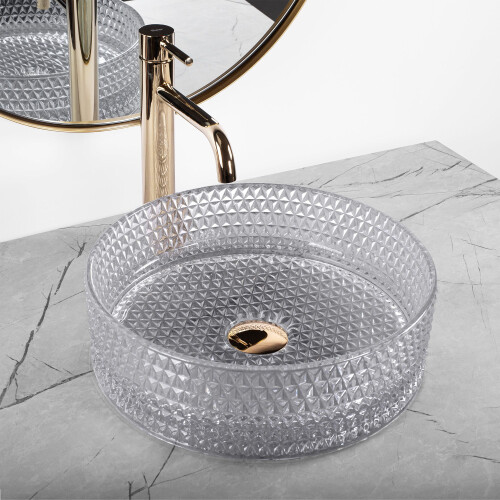 Countertop Washbasin Rea Cristal Light Grey 2