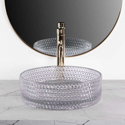 Countertop Washbasin Rea Cristal Light Grey 1