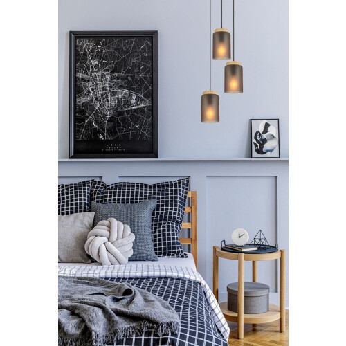 Κρεμαστό Φωτιστικό APP1811-3CPR Frosted Grey 2