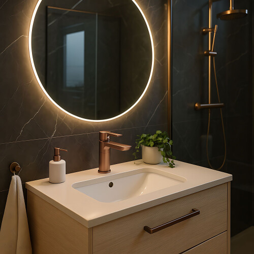 Robinet De Lavabo Rea Argus Copper Brush Low 2