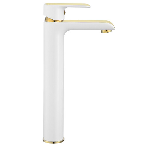 Βρύση Με Ψηλή Λεκάνη Rea Bloom Gold White 1