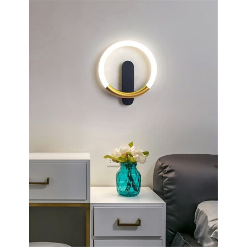Φωτιστικο Τοιχου Led Lhj068-w C Brush Gold/black 2