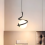 Glass Sphere Spiral Pendant Lamp APP1732-1CP Black 3