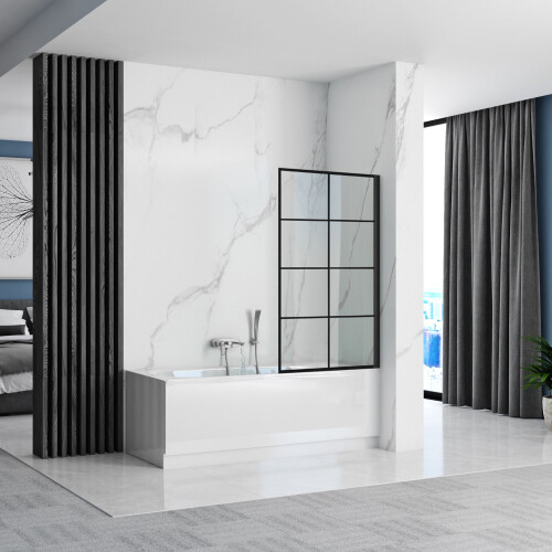Schermo Vasca Rea Lagos-1 Fix 80 Black 1