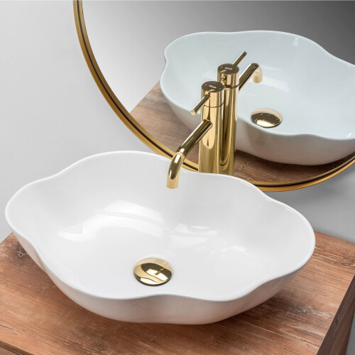 Lavabo Da Appoggio Rea Pearl White 1