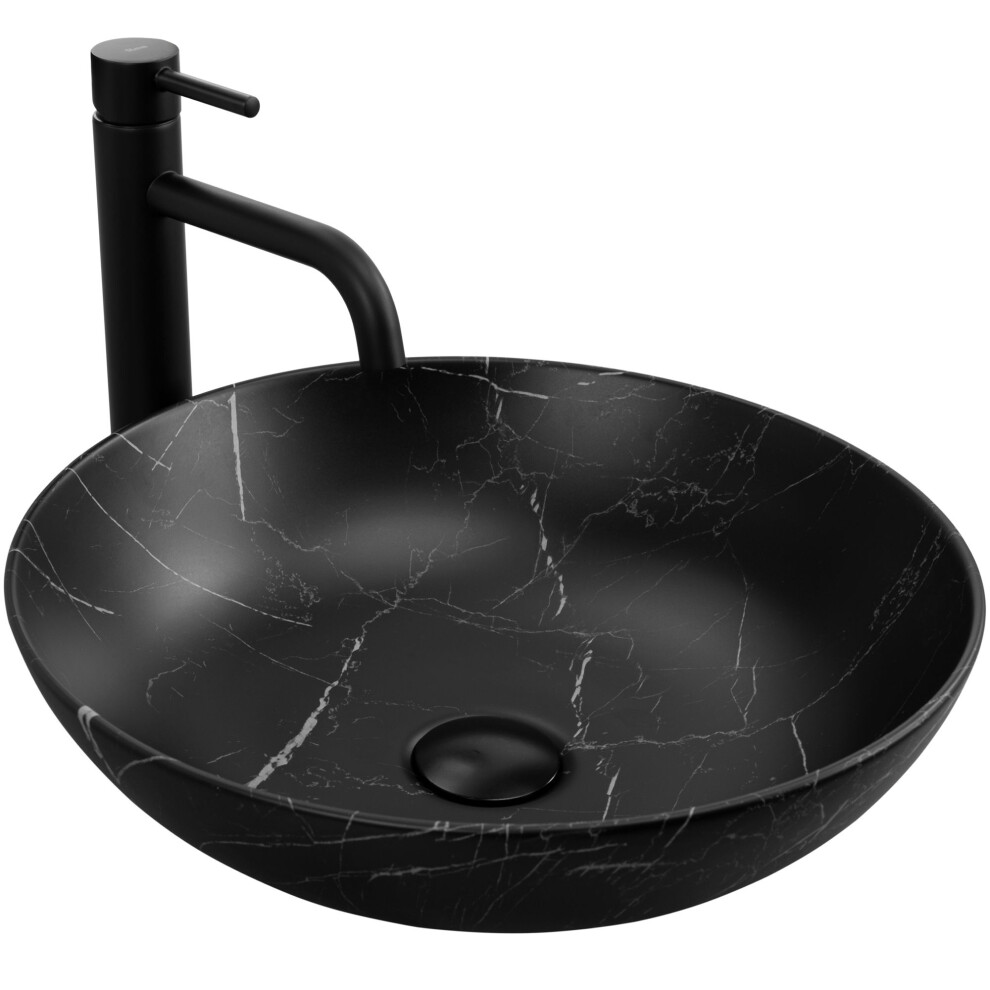 Countertop Washbasin Rea Fibo Black Matt 5902557392278