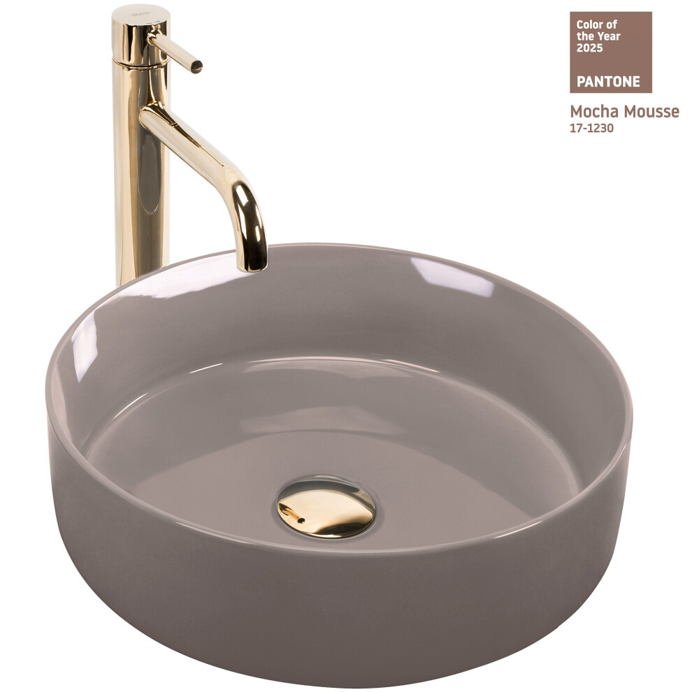 Countertop Washbasin Rea Sami Beige Shiny 5906366006456