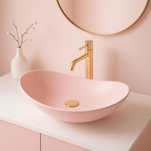 Vasque À Poser Rea Royal Powder Pink Matt 1