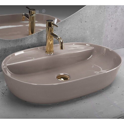 Vasque À Poser Rea Aura 61 Beige Shiny 1