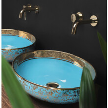 Ceramic Basin Margot Gold/ Blue