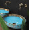 Ceramic Basin Margot Gold/ Blue 1