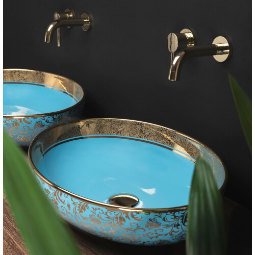 Ceramic Basin Margot Gold/ Blue