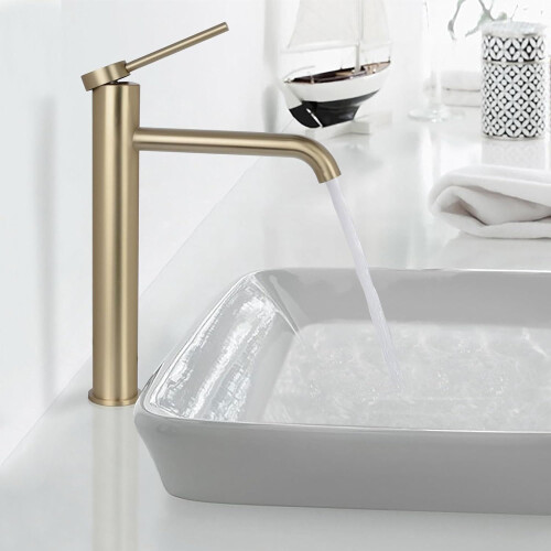 Robinet De Lavabo Rea Clif Gold Brush 1