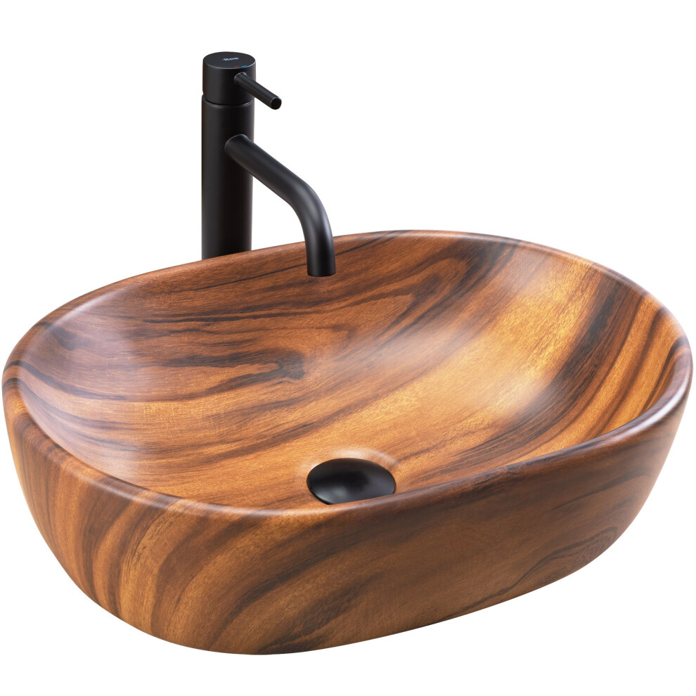 Countertop Washbasin Rea Amelia Wood Matt 5902557396184