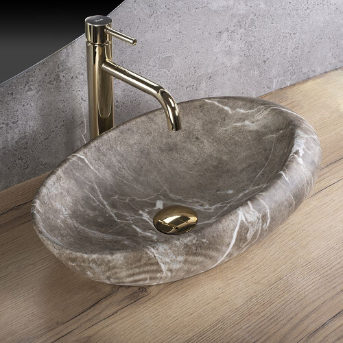 Lavabo Da Appoggio Rea Roxy B Stone Nature 2