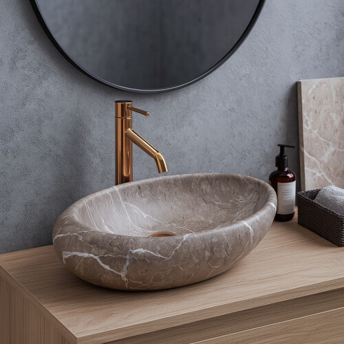 Lavabo Da Appoggio Rea Roxy B Stone Nature 1