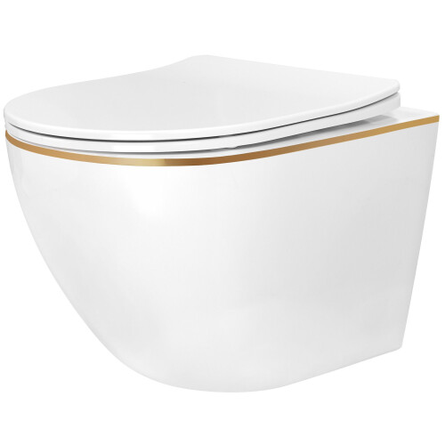 Λεκάνη Wc [χωρίς Έκπλυση] Rea Carlo Mini Tornado Nf Gold Edge