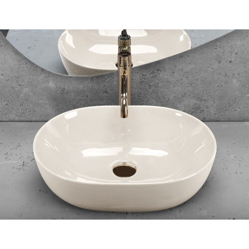 Countertop Washbasin Rea Lisa Ecru Shiny 2