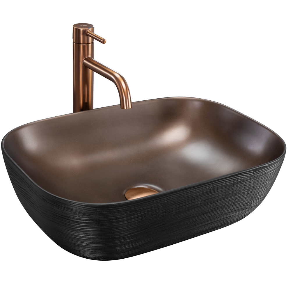 Countertop Washbasin Rea Belinda Copper Brush / Black 5906366007132