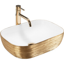Νιπτήρας Rea Belinda White Gold Brush 46.5 X 33 X 13.5 Εκ