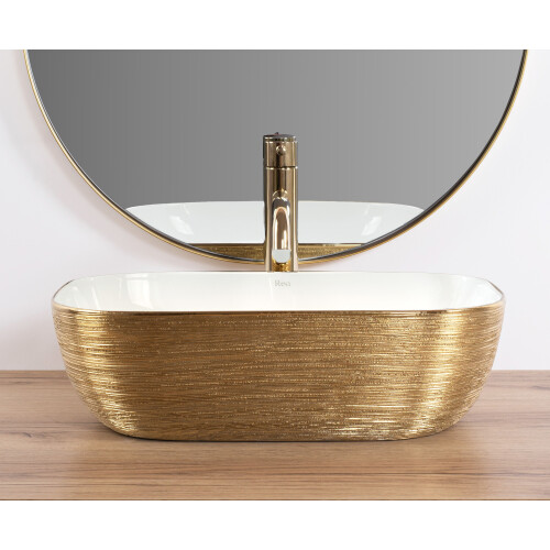 Vasque À Poser Rea Belinda White Gold Brush 1