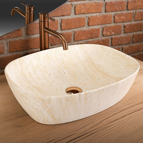 Countertop Basin Rea Freja Travertine Matt 1