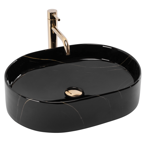 Countertop Washbasin Rea Nadia 50 Black Stone