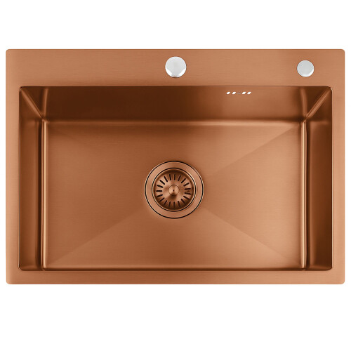 Stalen Spoelbak Liam Brush Copper without kitchen faucet 1