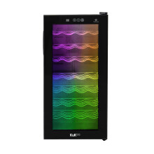 Cantinetta Frigo Vino 78L 28 Bottiglie Porta in Vetro LED Pannello Touch 8–18C Nero