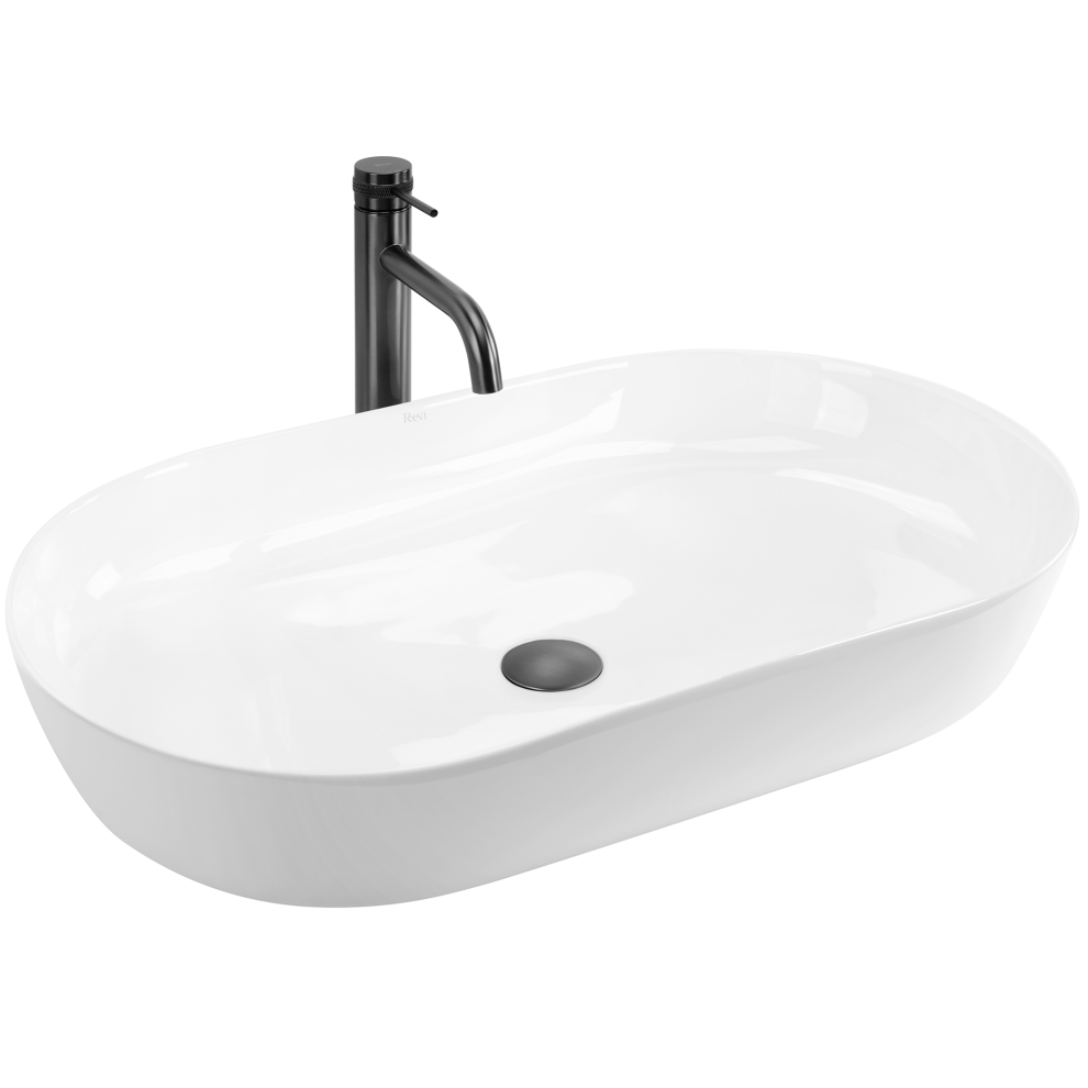 Ceramic Countertop Basin Cleo 71 White - Rea 5906366006333