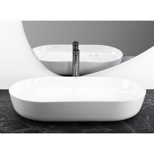 Ceramic Countertop Basin Cleo 71 White - Rea 2
