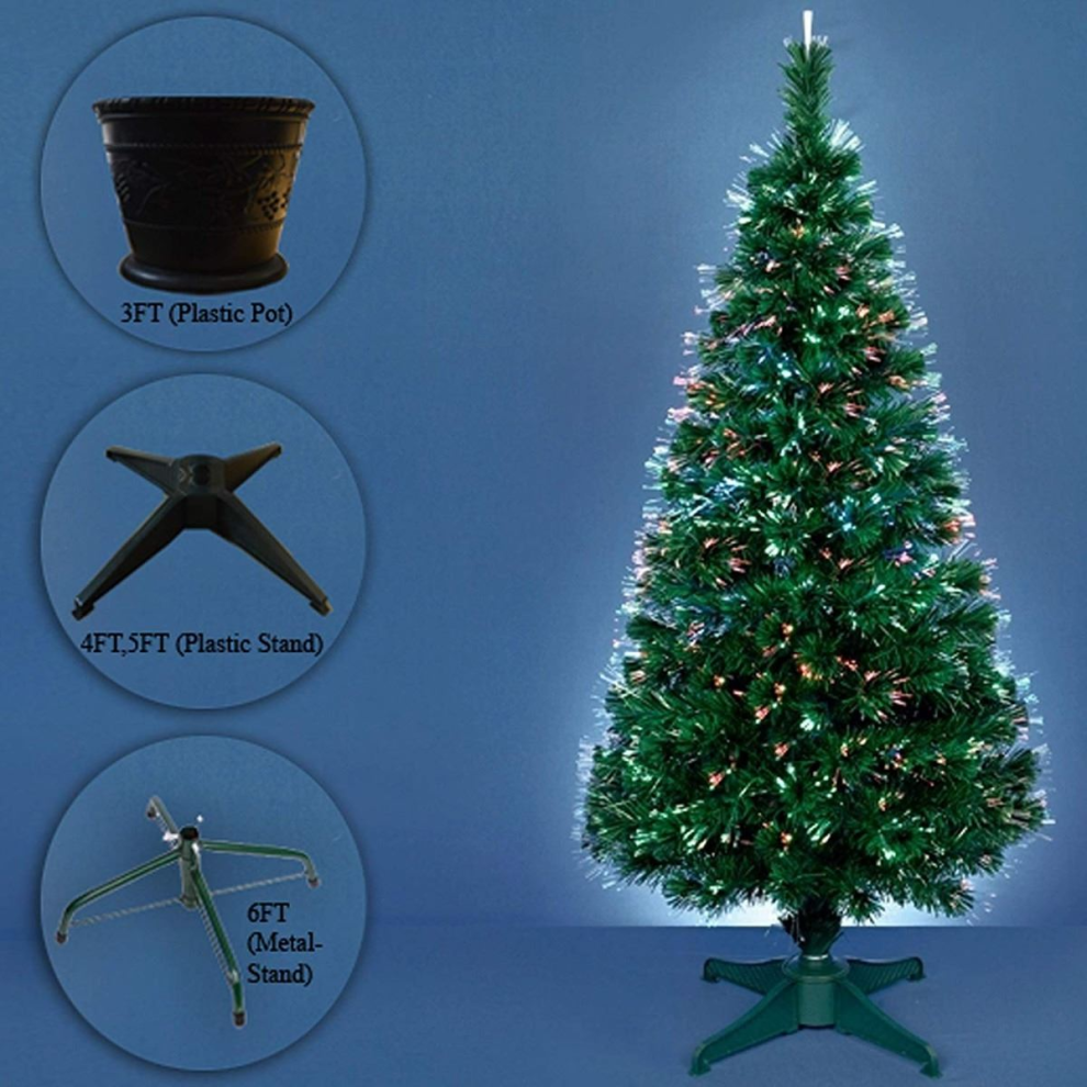 6Ft (180Cm) Fibre Optic Tree Green