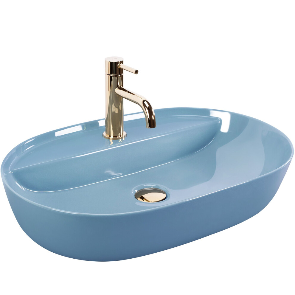 Countertop Basin Rea Aura 61 L.blue Shiny 5906366006425