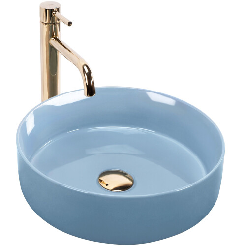 Countertop Basin Rea Sami L.blue Shiny