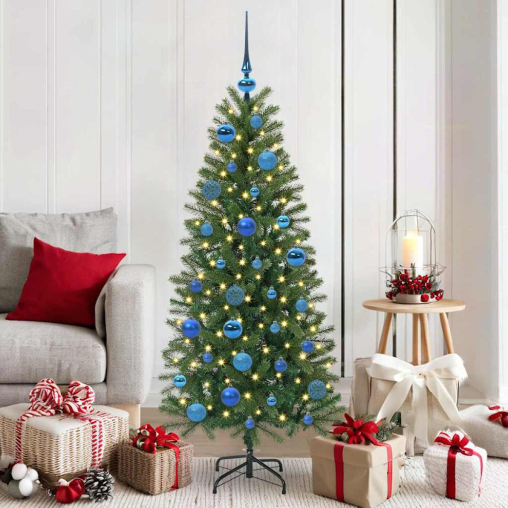 Vidaxl Blue Christmas Bauble Set With 150 Leds 61 Pcs Plastic
