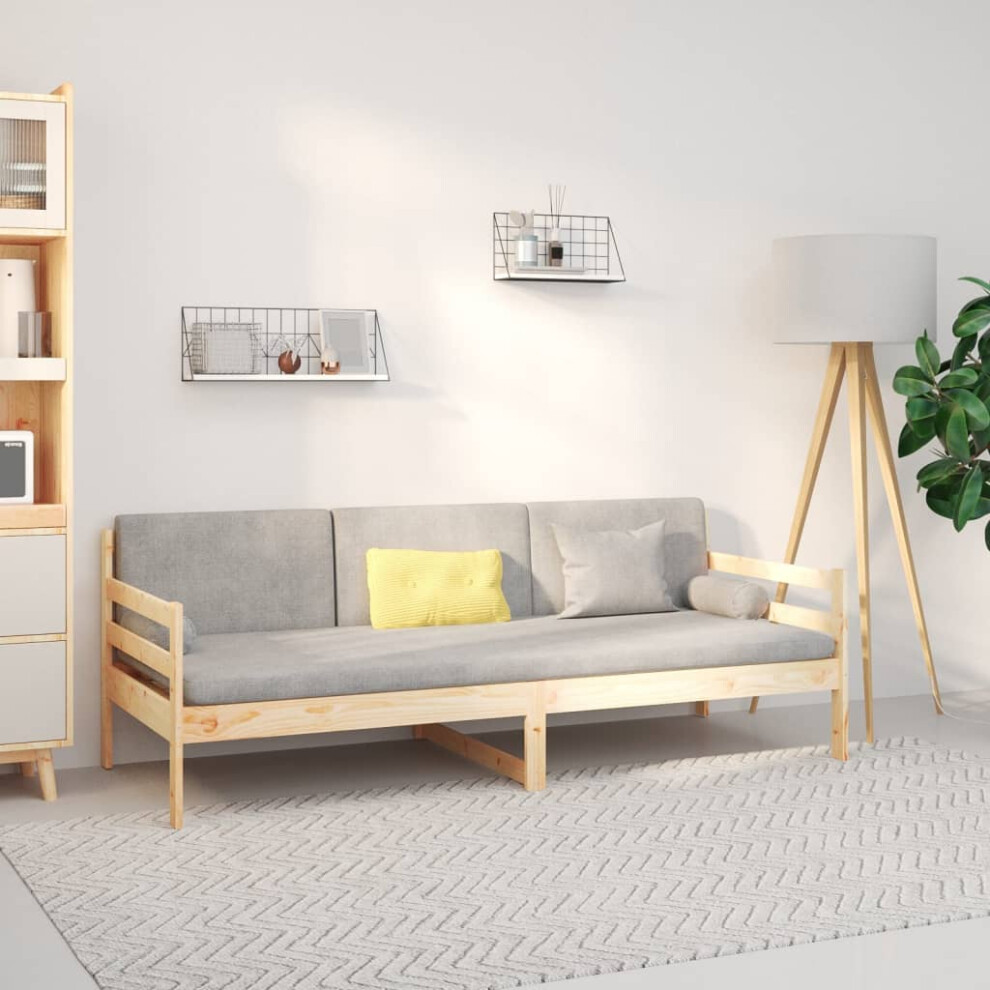 Vidaxl (Natural, 80 X 200 Cm) Solid Pinewood Pull-Out Day Bed Wooden Sleepover Sofa Bed Multi Colours