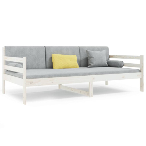 VidaXL (white, 80 x 200 cm) vidaXL Solid Pinewood Pull-out Day Bed Wooden Sleepover Sofa Bed Multi Colours 1