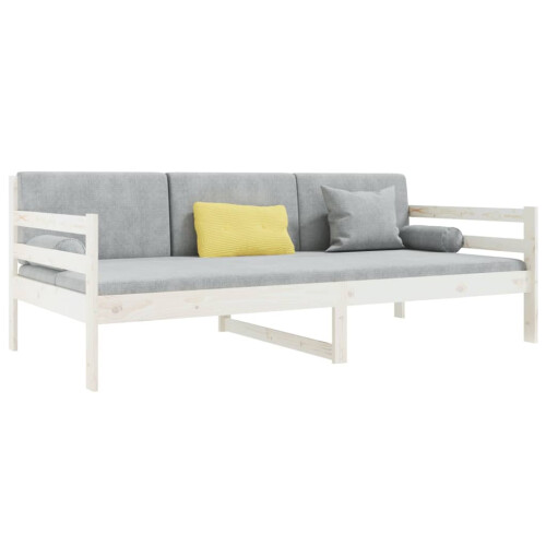 VidaXL (white, 80 x 200 cm) vidaXL Solid Pinewood Pull-out Day Bed Wooden Sleepover Sofa Bed Multi Colours 2