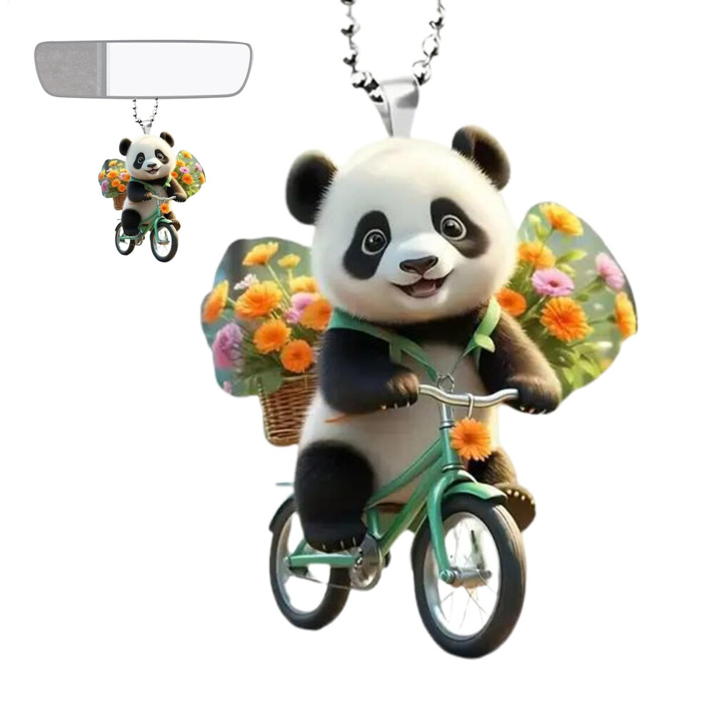Rear View Mirror Panda Acrylic Hanger Charm For Car Rearview Mirrors Cute Automotive Interior Decor For Home Backpack 9354506583644