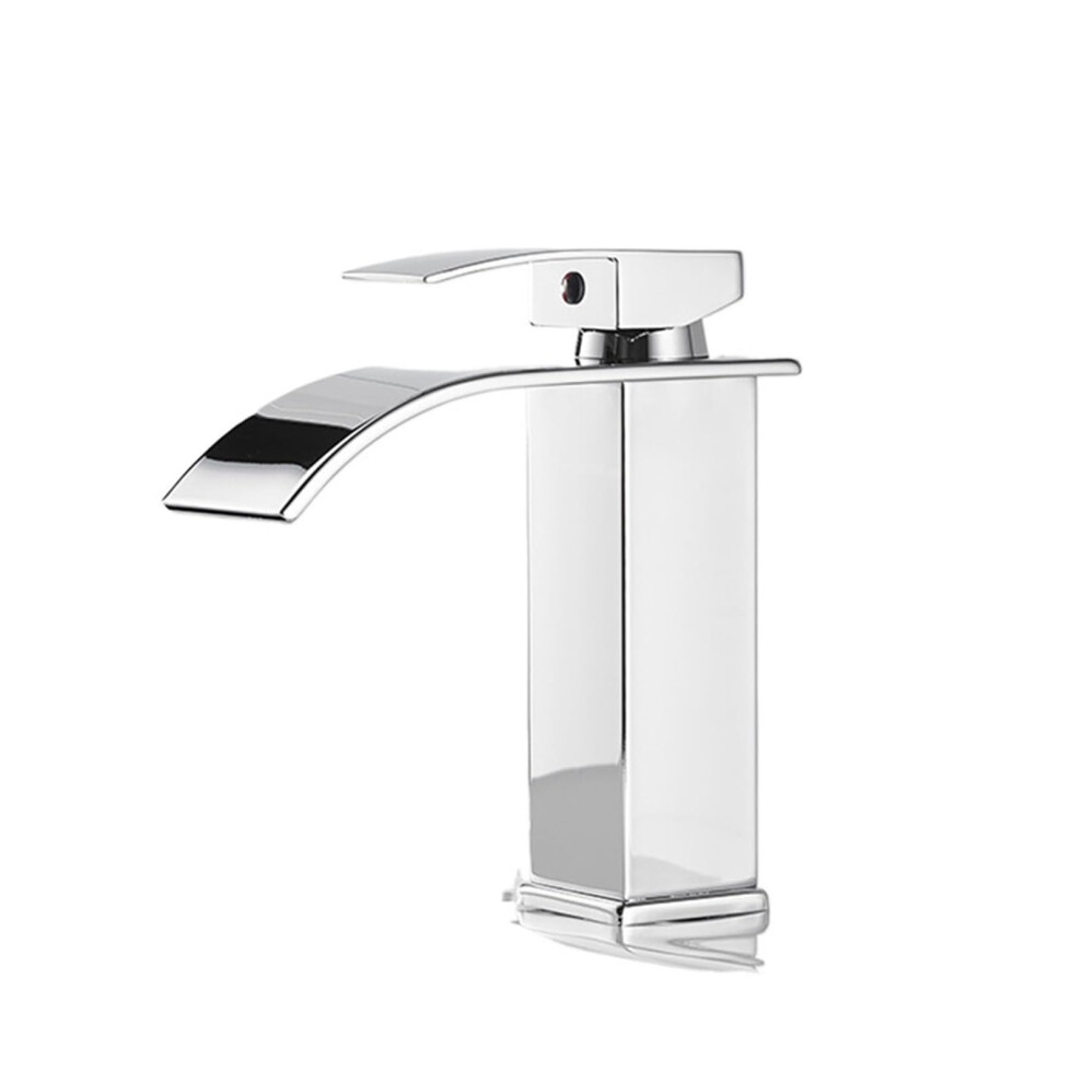 Copper Core Waterfall Basin Faucet, Stainless Steel, Hot And Cold Dual Control, Silver 9084446662887