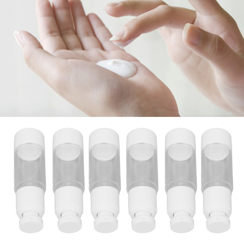 6Pcs 30ml Clear Plastic Vacuum Cosmetic Bottles, Refillable, Press Type