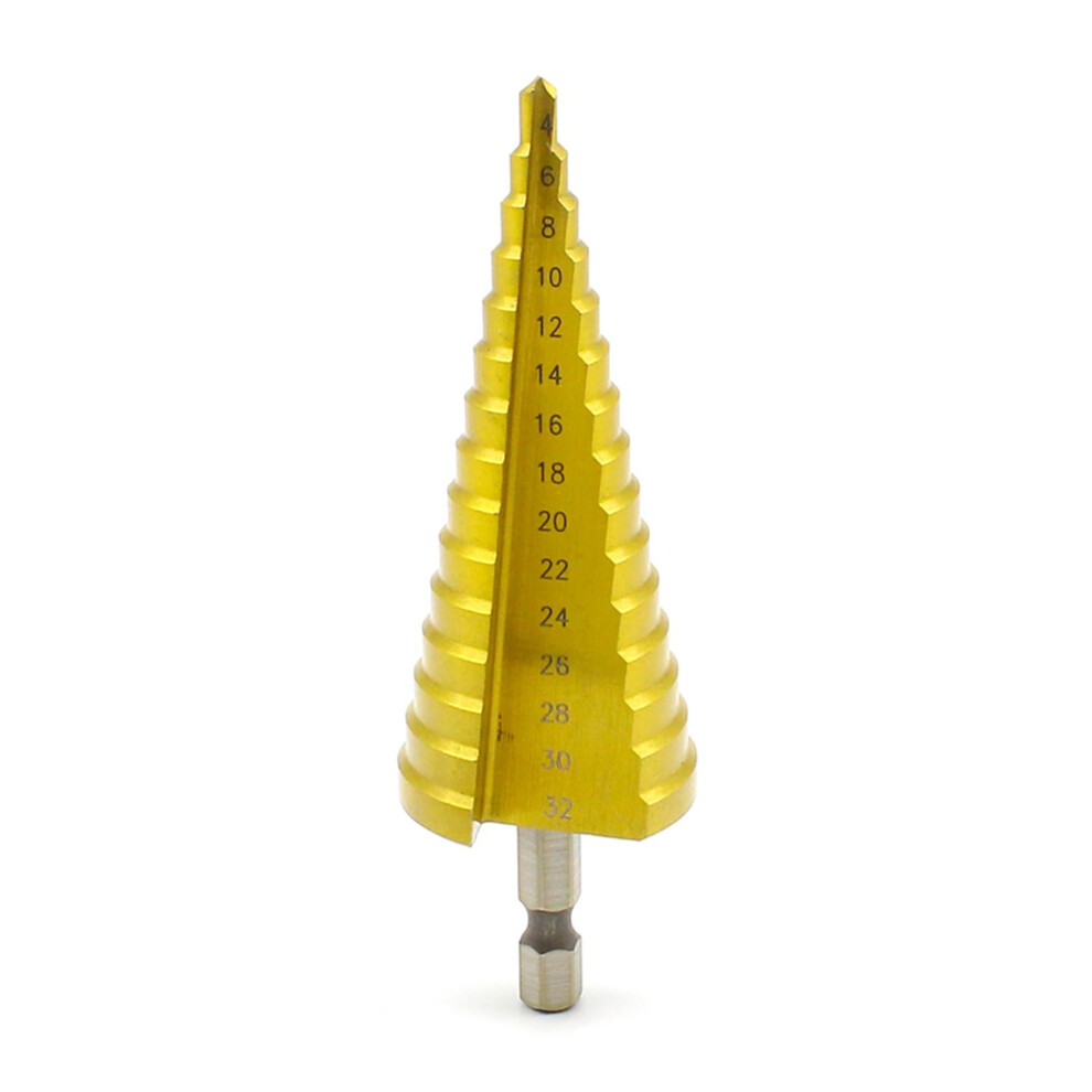 Hex Titanium Step Cone Drill Bit 4-32Mm Hss 4241 For Sheet Metal Hole Cutter 1 Pc 9084446663136