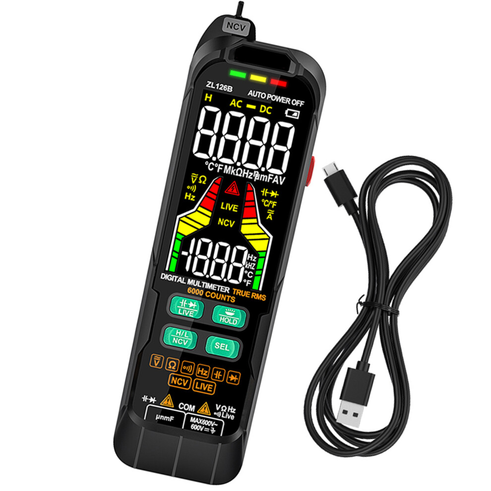 Digital Multimeter Zl128a 9999 Counts True Rms With Temp & Ncv 4671356330873